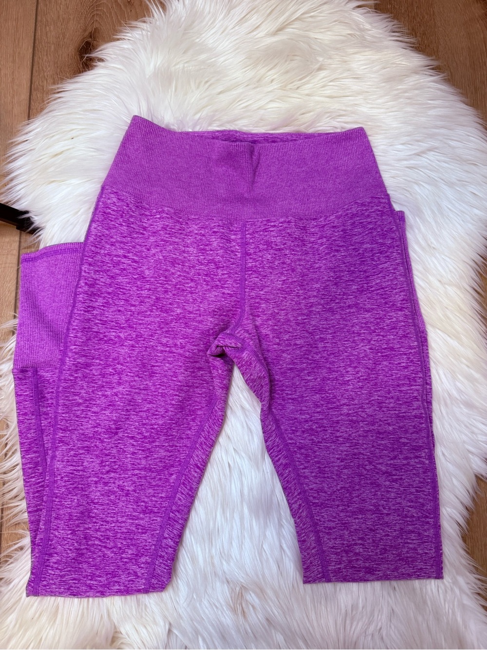 ALO Yoga Lavender Pink Ribbed Sports Bra & Heathered Leggings Set - Size Small - Picture 6 of 8